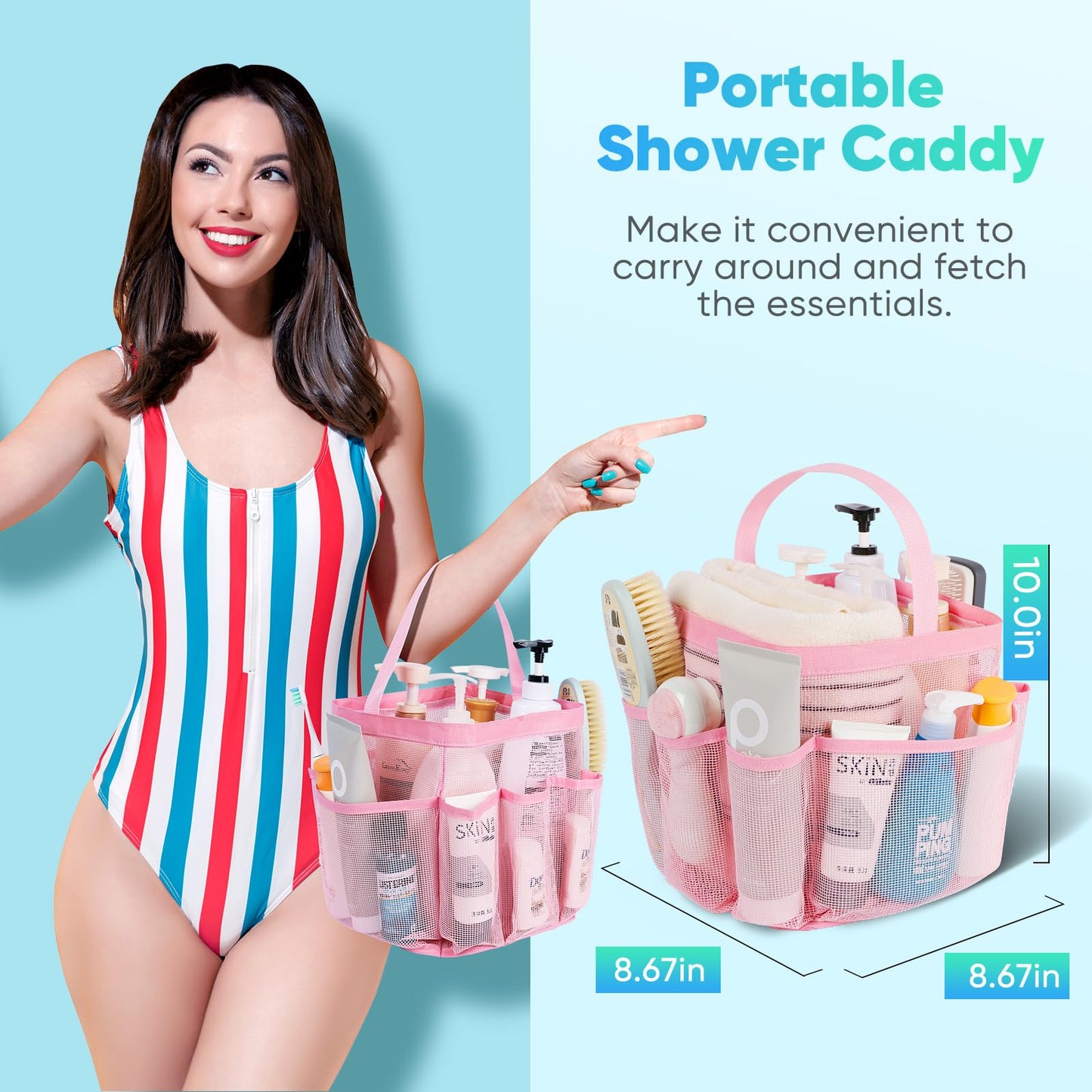 EUDELE Mesh Shower Caddy Portable