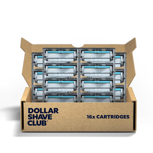 Dollar Shave Club | 4 Blade Razor Refills (16 Pack) | Swift Rinse Blades for Longer and Thicker Hair