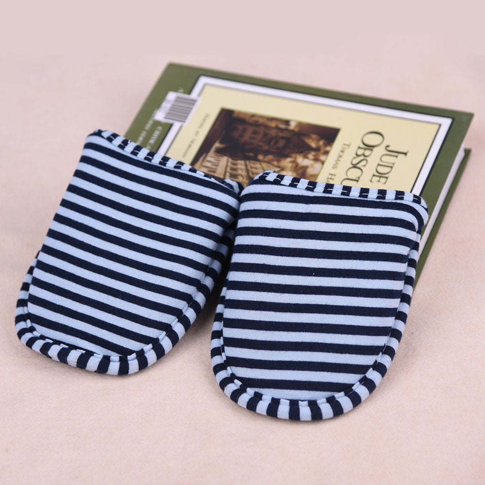 VGEBY1 Hotel Shoes. Non-Slip Foldable Indoor Slippers Cotton House Shoes with a Storage Bag for Hotel, Spa, Salon,Travel (men-blue)