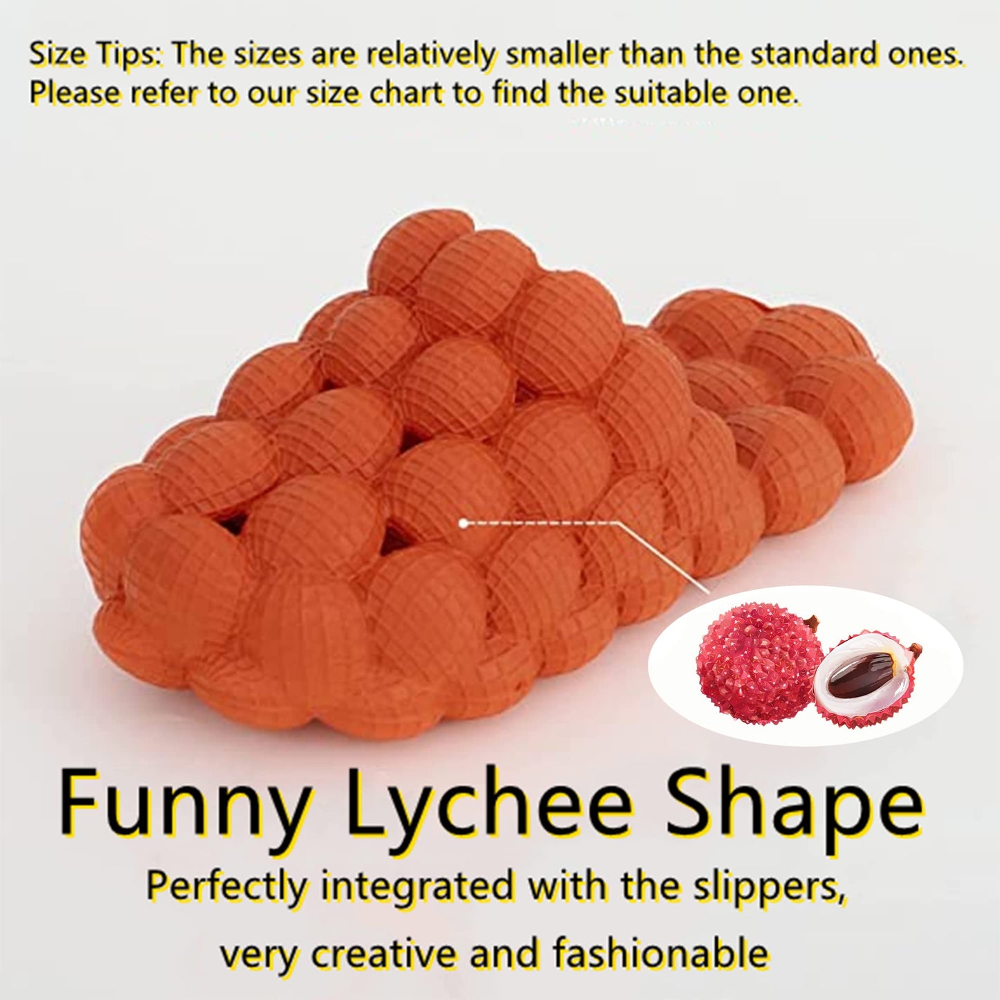 Bubble Slides, Bubble Slippers, Massage Bubble Slides Slippers for Women Men, Funny Lychee Non-slip Spa Slippers, Soft Pillow Stress Relief Slide, Reflexology Sandals for Ladies Slides (10-11WOMEN/8.5-9.5MEN, Caramel, numeric_10)