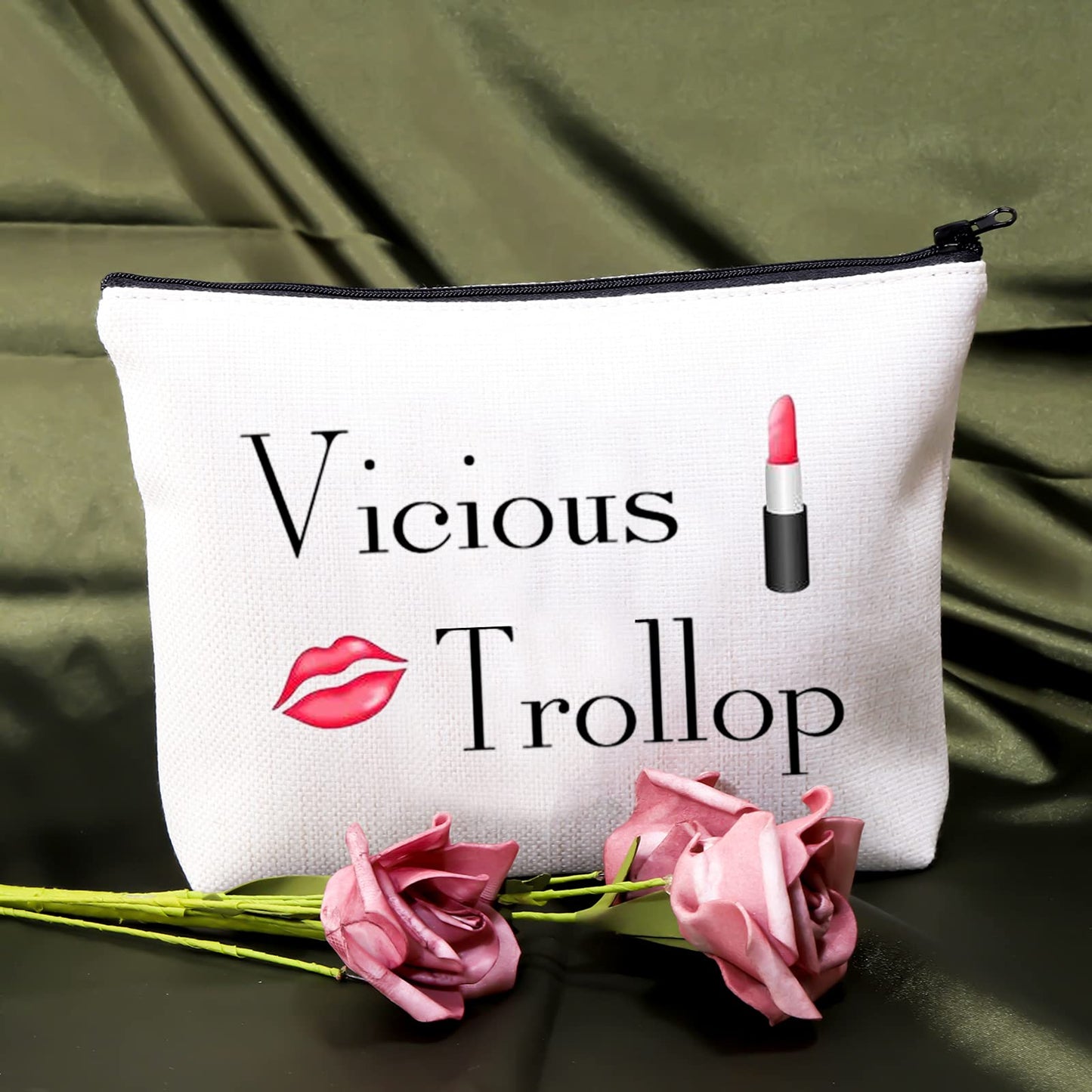 BDPWSS Vicious Trollop Bride Wedding Cosmetic Bag For Friend Bff Bride To Be Makeup Pouch Bridal Shower Gift (vicious trollop)