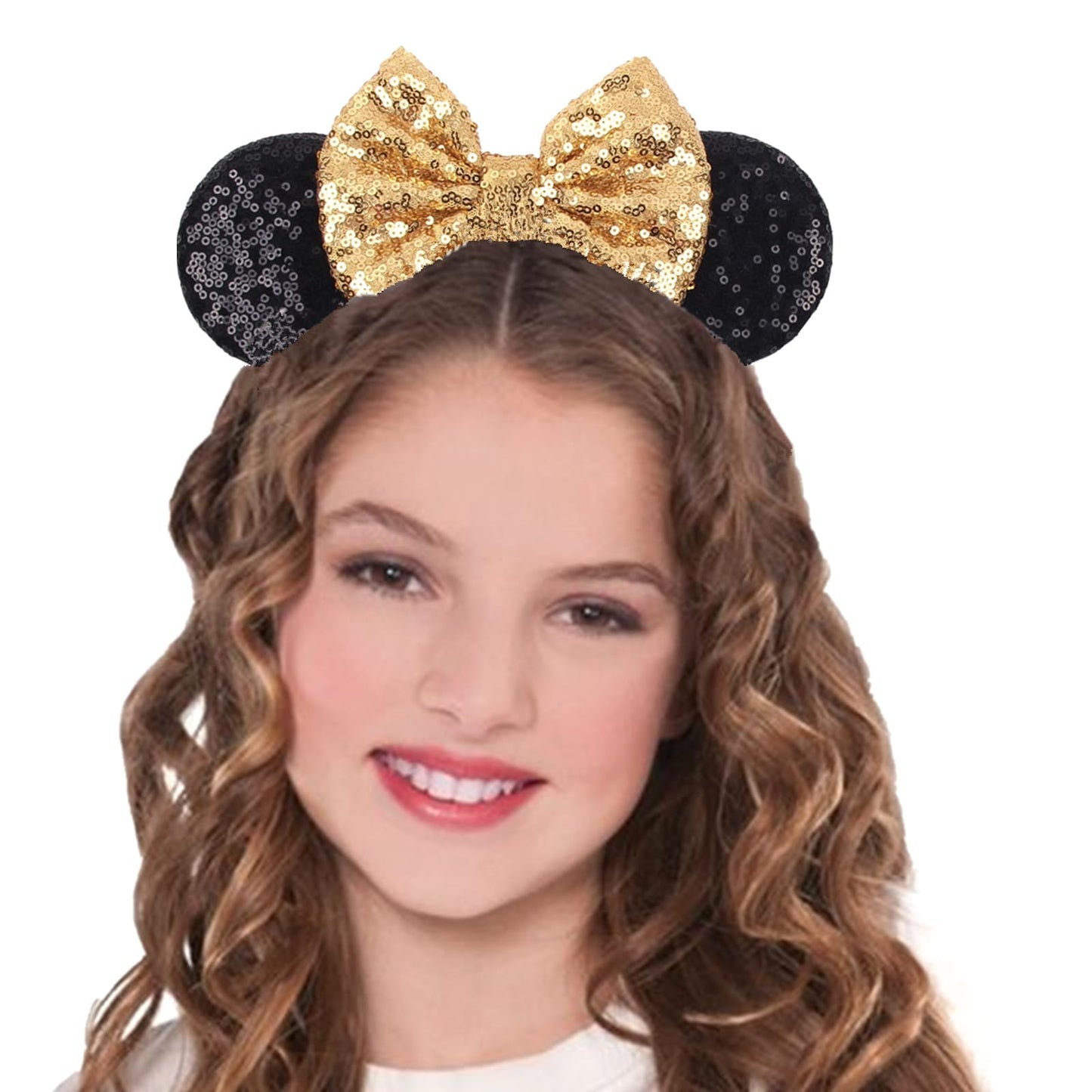 JOYFISCO Mouse Ears Headbands Shiny Bow Mouse Ears Headband Glitter Party Princess Decoration Cosplay Costume for Women Girls