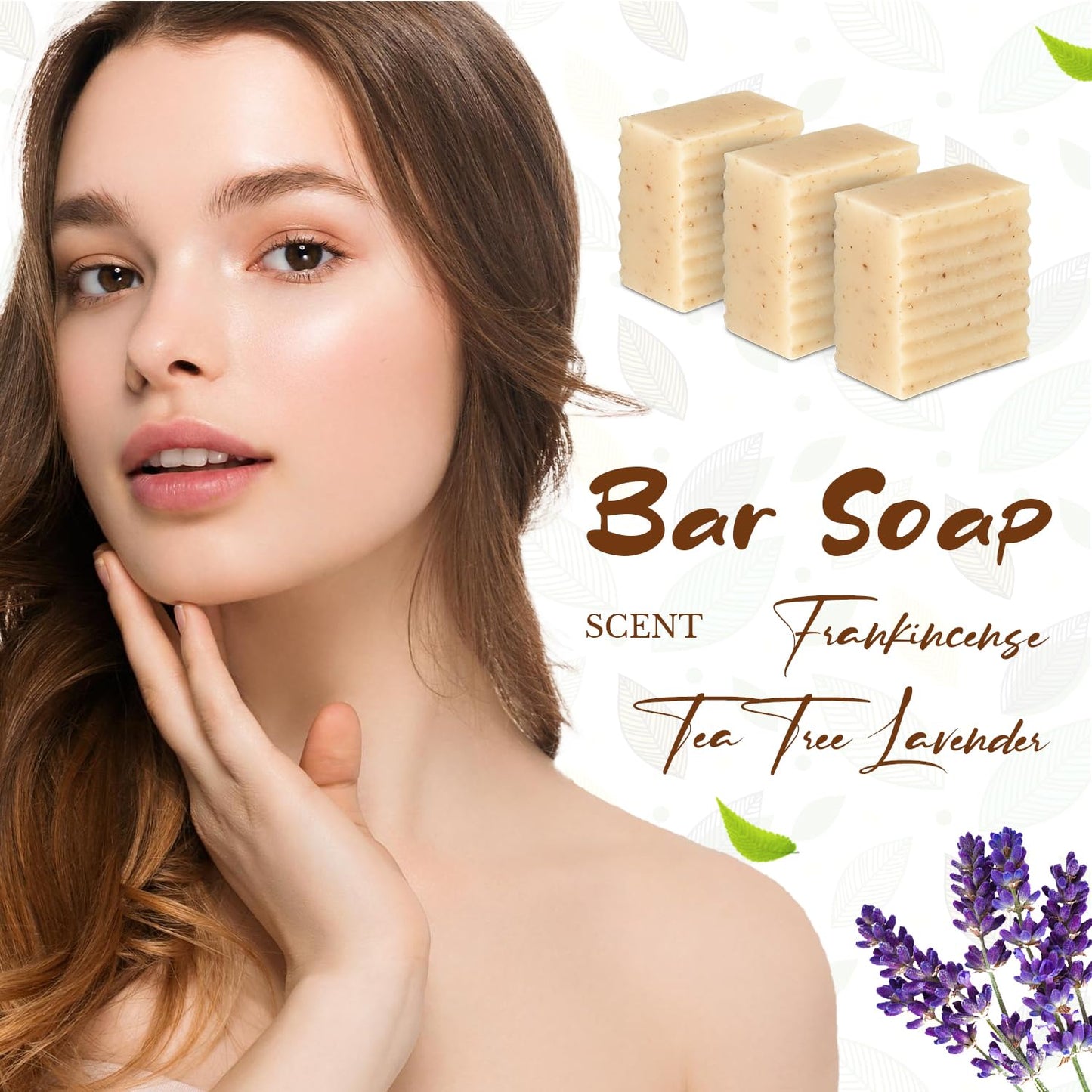 Lactosoapcillus Probiotic Bar Soap - Natural and Vegan - Plant-Based Materials - Frankincense,Tea Tree +Lavender - No Artificial Fragrance - Mature Skin Natural Ingredients Without Any Harsh Chemicals