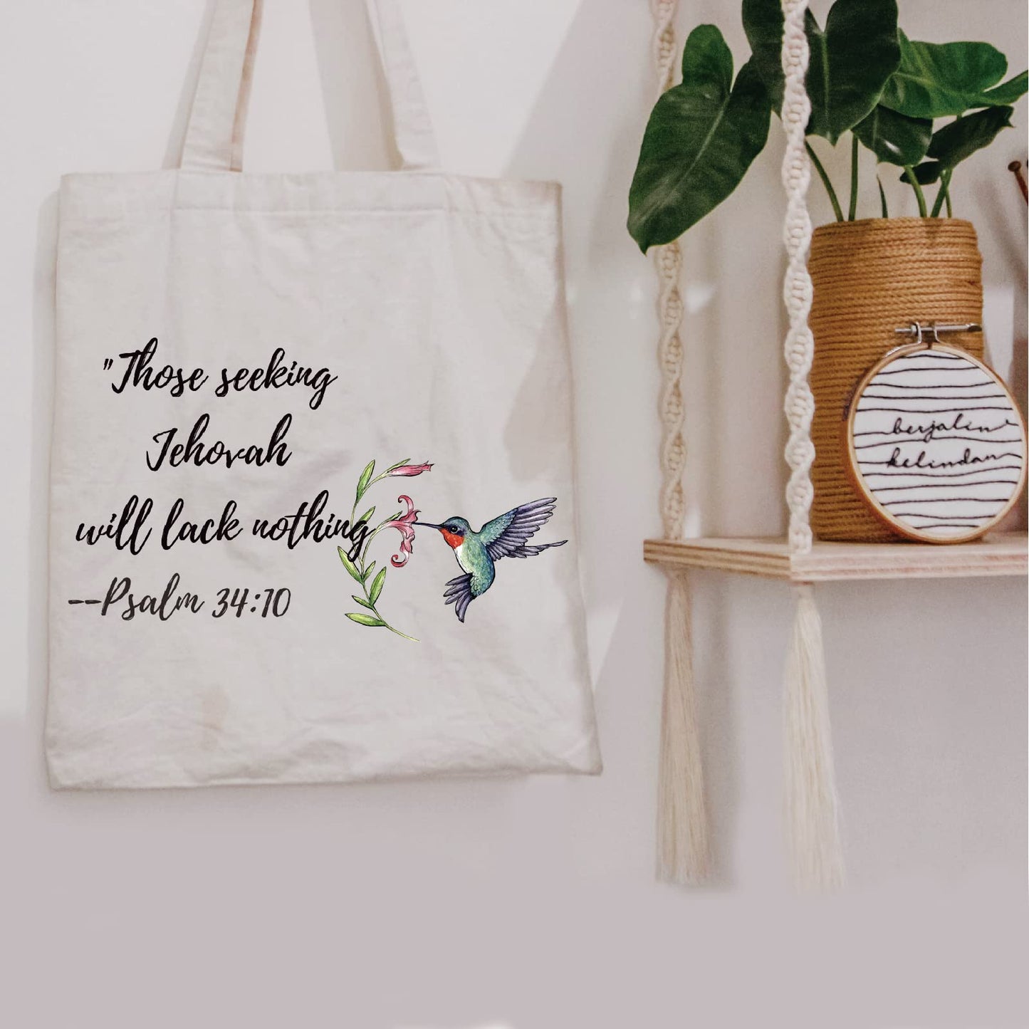 POFULL Pioneer School 2022 Gift JW Gifts Psalm 34:10 Gift Those seeking Jehovah will lack nothing good Cosmetic Bag (Those seeking Tote bag)