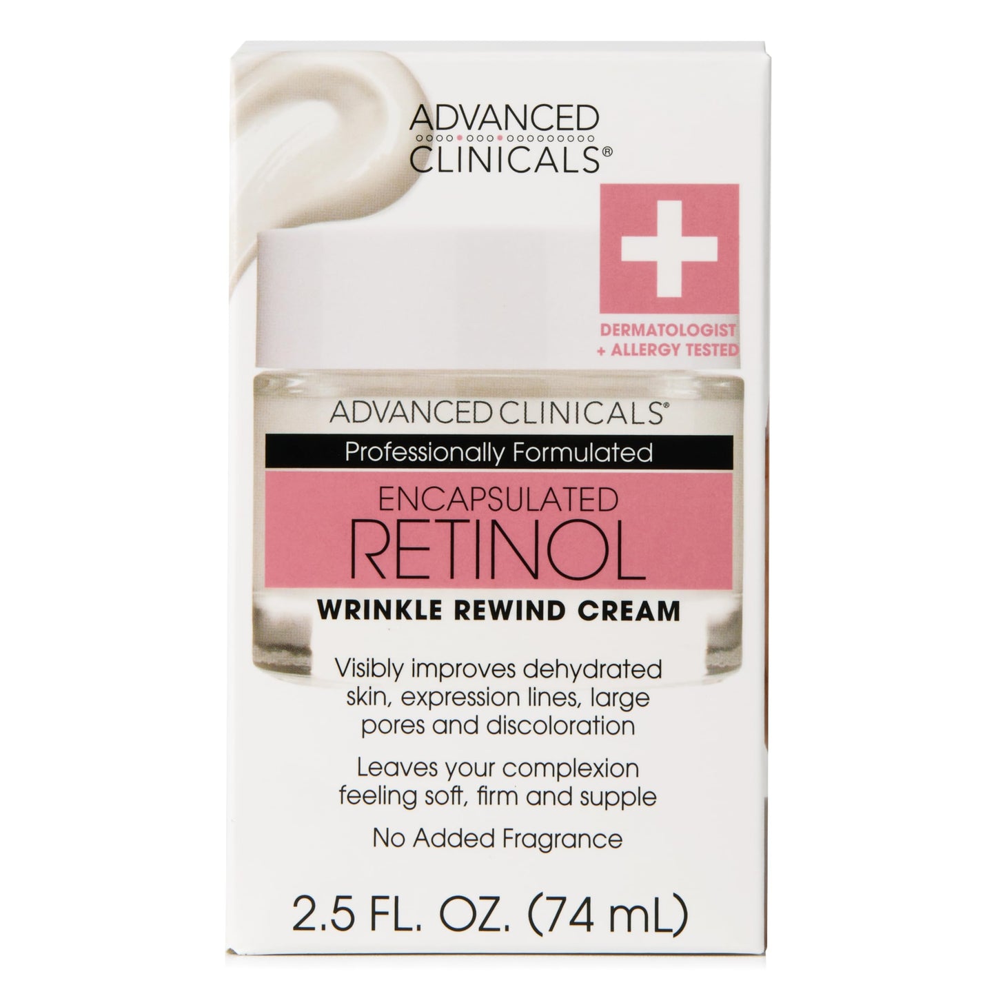 Advanced Clinicals Encapsulated Retinol Face Cream Moisturizer Facial Lotion Helps Diminish Wrinkles, Crepey Skin, & Age Spots, Fragrance Free Anti Aging Skin Care Retinol Lotion For Face, 2 Fl Oz