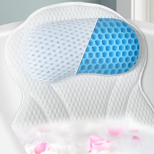 Anevna Bath Pillow Bathtub Pillow，Bath Pillows for Tub Neck and Back Support, Bath Tub Pillow Headrest with Soft 4D Mesh Fabric