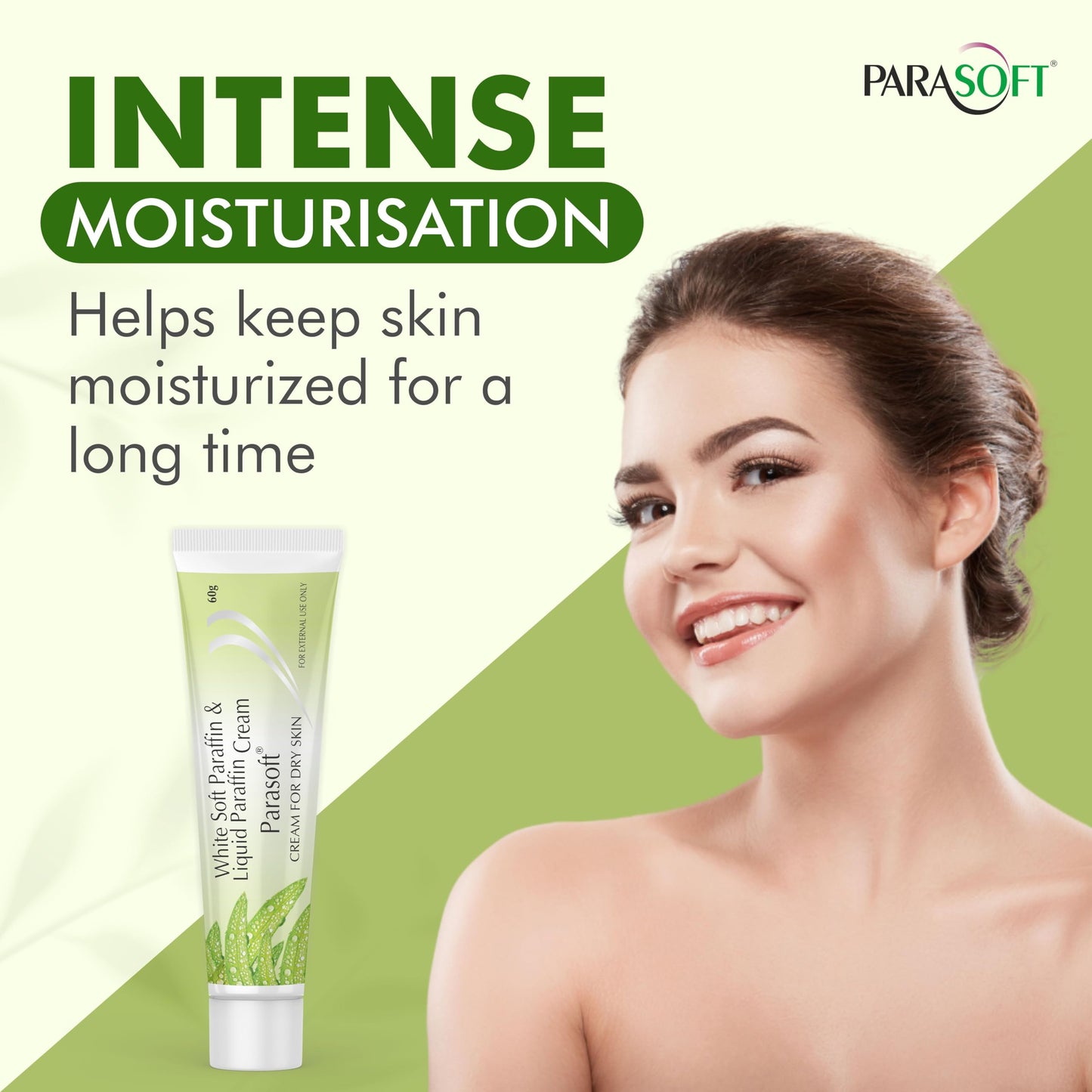 Parasoft Cream for Dry & Dehydrated Skin Intense Moisturizer Nourishing Cold Cream & Winter Cream with Goodness of Aloe vera for both Men & Women - 60GM (Pack of 8)