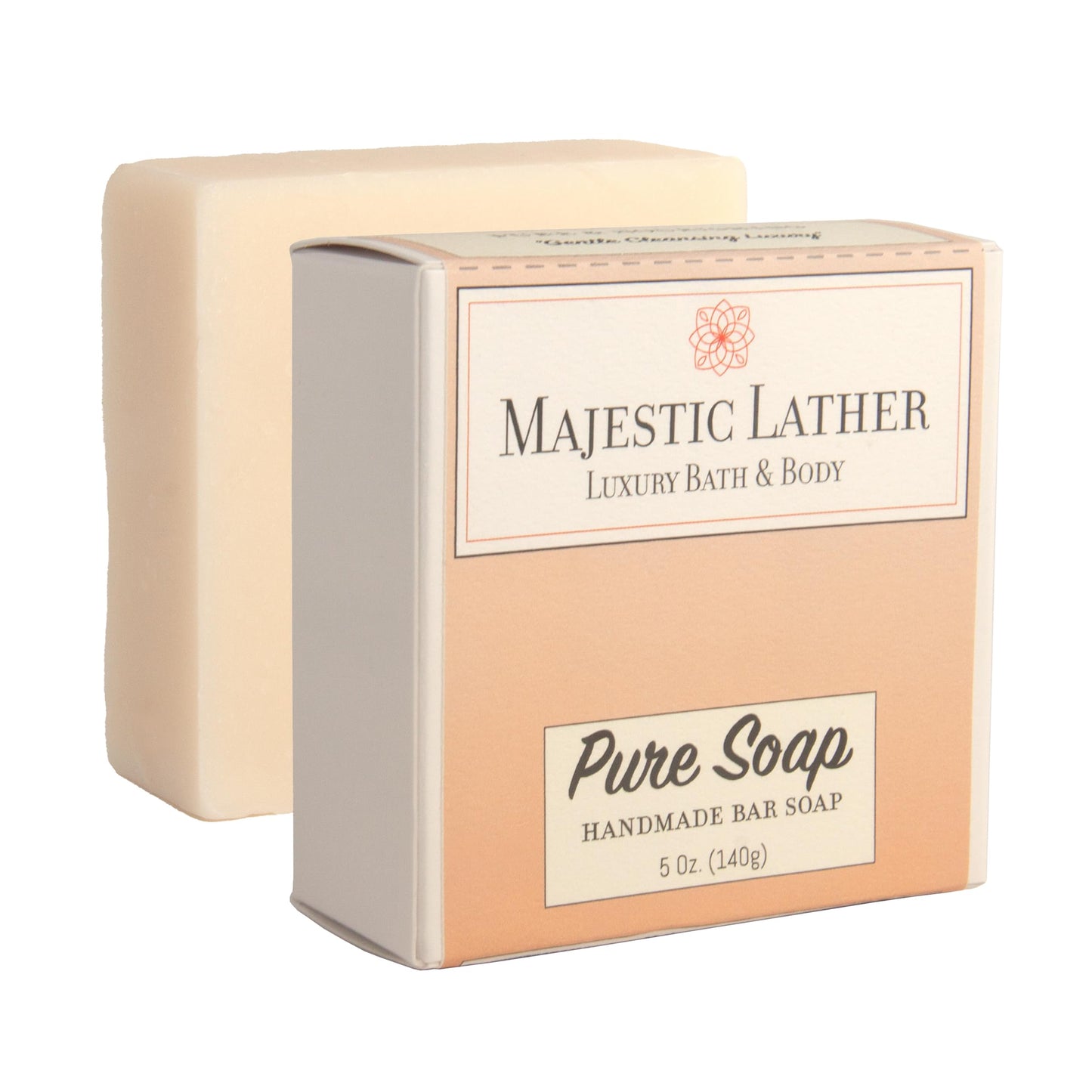 Majestic Lather Unscented Sensitive Skin Natural Luxury Pure Soap Bar for Face & Body. Cleanse, Nourish & Moisturize. Cold Process. Raw Soap. Made in the USA. 5.0 Oz