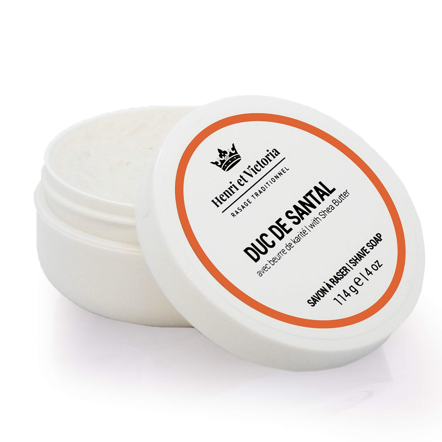 Henri et Victoria Traditional Shaving Soap For Men | Duc de Santal Fragrance | Smooth Shave, Lathers Up Nicely, Long-Lasting Scent | Canadian Made by Skilled Artisan 114 g (4 oz)