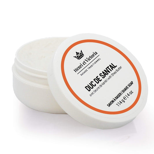 Henri et Victoria Traditional Shaving Soap For Men | Duc de Santal Fragrance | Smooth Shave, Lathers Up Nicely, Long-Lasting Scent | Canadian Made by Skilled Artisan 114 g (4 oz)