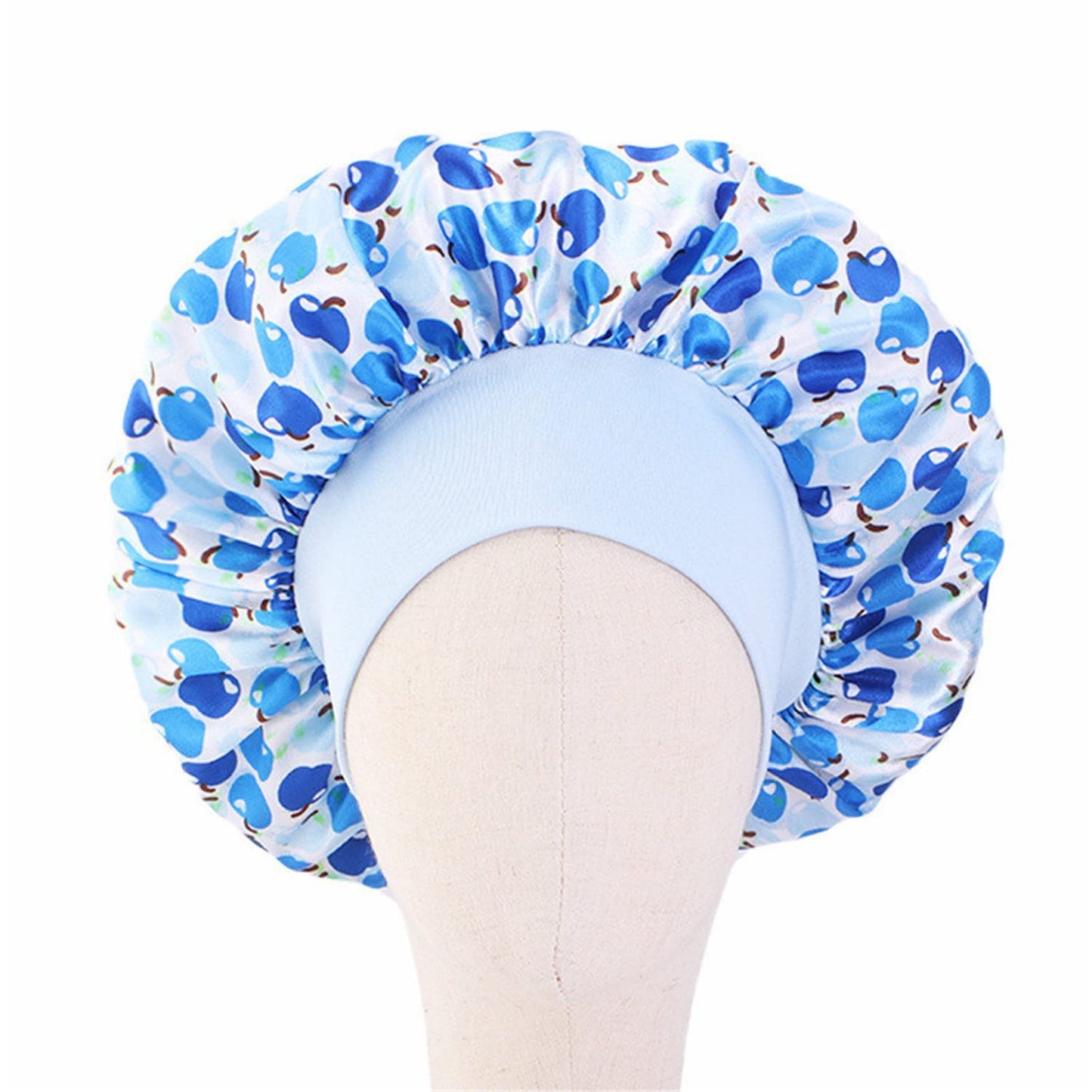 Kids Silky Satin Bonnet Double Layer Adjustable Flower Sleep Cap Girl Night Turban Children Solid Headwear Cute Hat