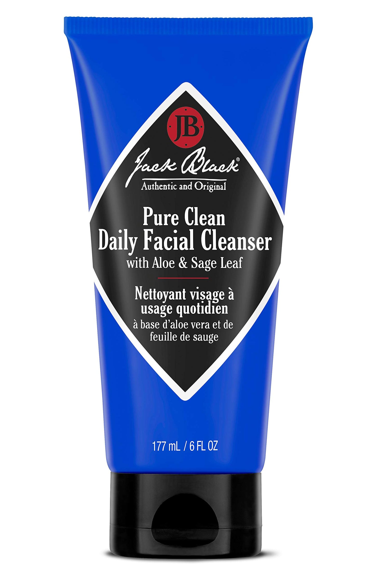 Jack Black - Pure Clean Daily Facial Cleanser,â€“ 2-in-1 Facial Cleanser and Toner, Removes Dirt and Oil, PureScience Formula, Certified Organic Ingredients, Aloe and Sage Leaf, 6 fl oz (Pack of 1)