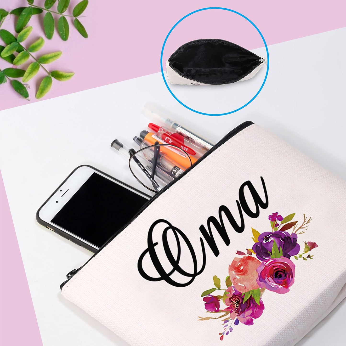 GJTIM Oma Gift Oma Makeup Bag Travel Toiletry Bag Grandma Birthday Gift Mother's Day Gift for Oma (Oma Bag)