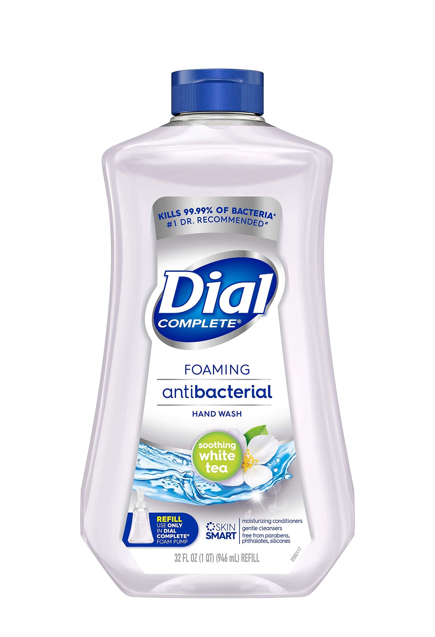 Dial Complete Antibacterial Foaming Hand Soap Refill, Soothing White Tea, 32 fl oz