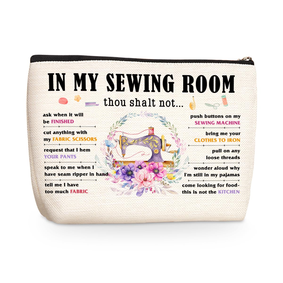 Funny Sewing Lovers Gift Makeup Bag Novelty Quilting Gifts Cosmetic Travel Bag Kitchen Gift Toiletry Bag for Women Valentines Day Christmas Birthday Gifts for Girlfriend Mother Grandma Wife Friends