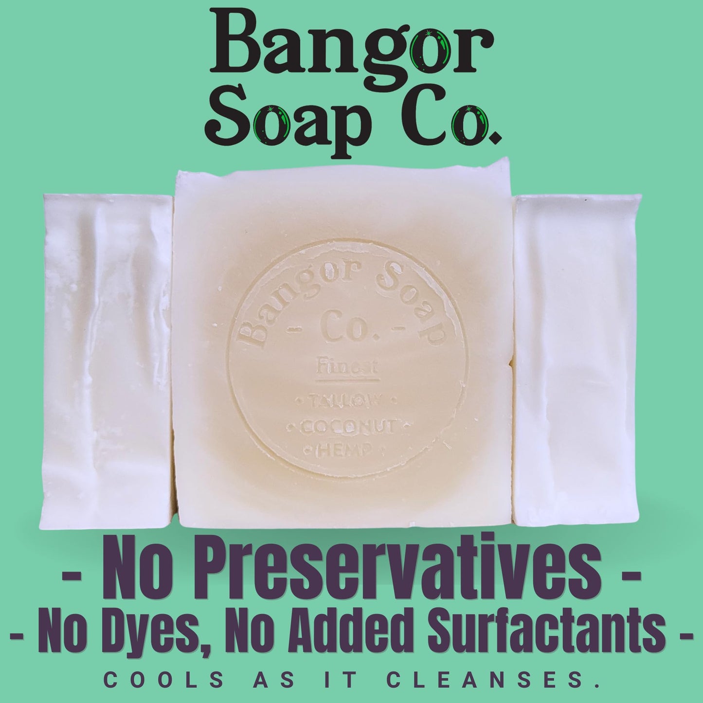 Bangor Soap Co.'s COOLING TEA TREE EUCALYPTUS Pure, Natural Soap Bars, The FINEST Tallow, Coconut, and Hemp, NOTHING Artificial, NOTHING Superficial for A Smooth, Nourishing Lather (3-Pack)…