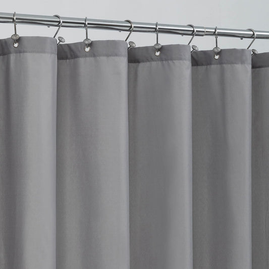 ALYVIA SPRING Waterproof Fabric Shower Curtain Liner - Soft & Light-Weight Cloth Shower Liner with Magnets, Hotel Quality & Machine Washable - Standard Size 72x72, Gray