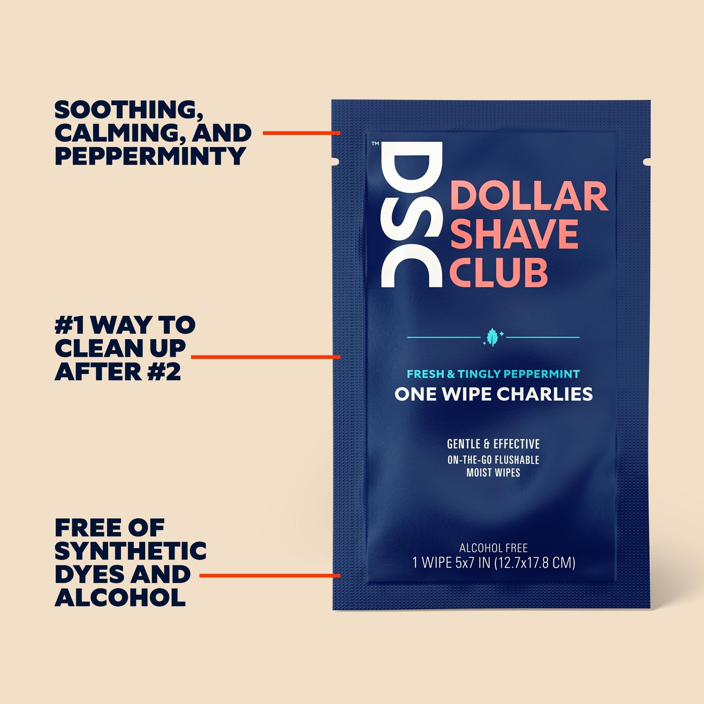 Dollar Shave Club | 6 Blade Razor Refills (8 Pack) | 6 Stainless Steel Blades for a Close & Comfortable Shave, 1 One Wipe Charlies