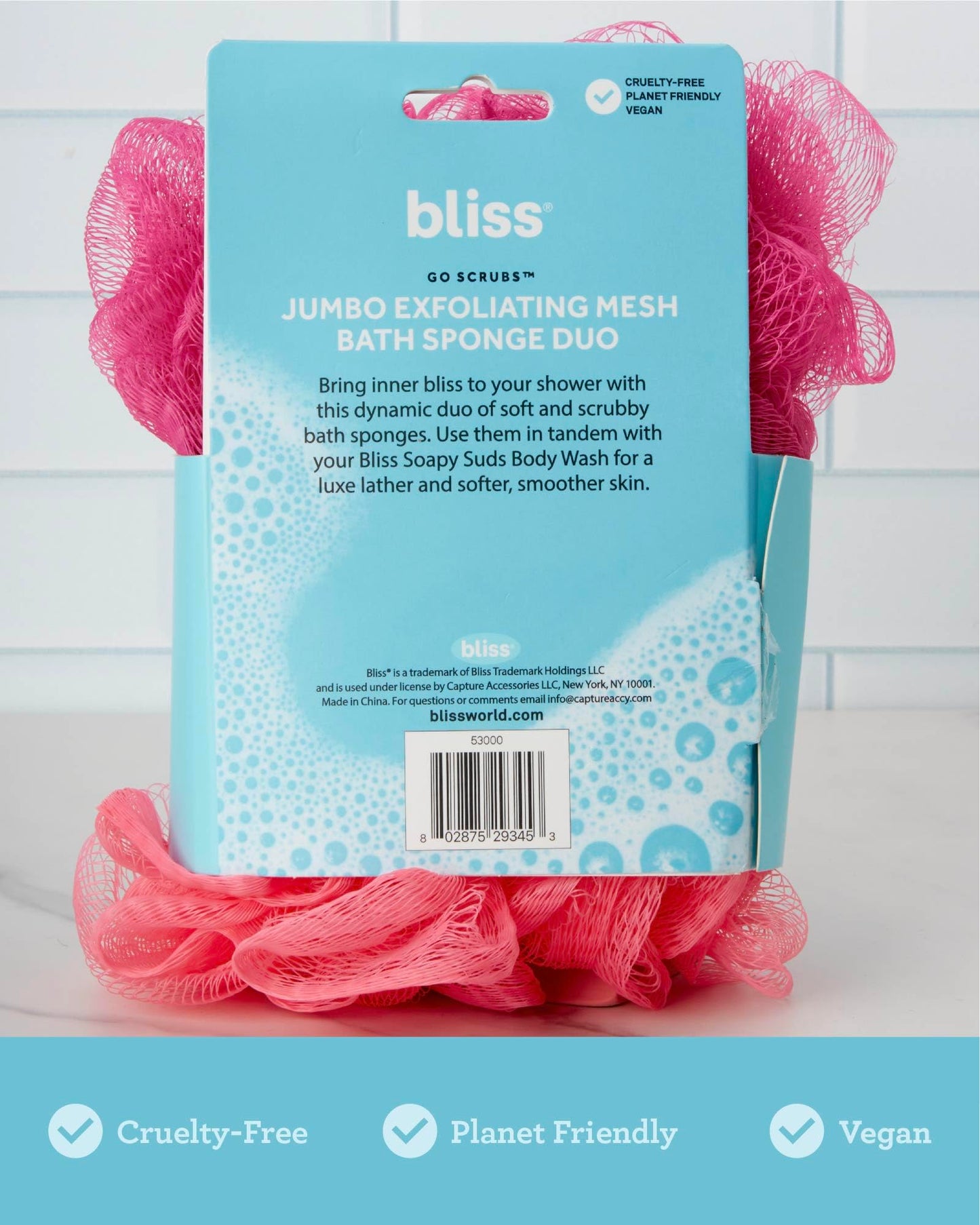 Bliss Women's Loofah - 4 Pack Exfoliating Mesh Shower Scrubber - Large Bath Sponge Body Pouf, Size 1 Count (Pack of 4), Peach/Yellow