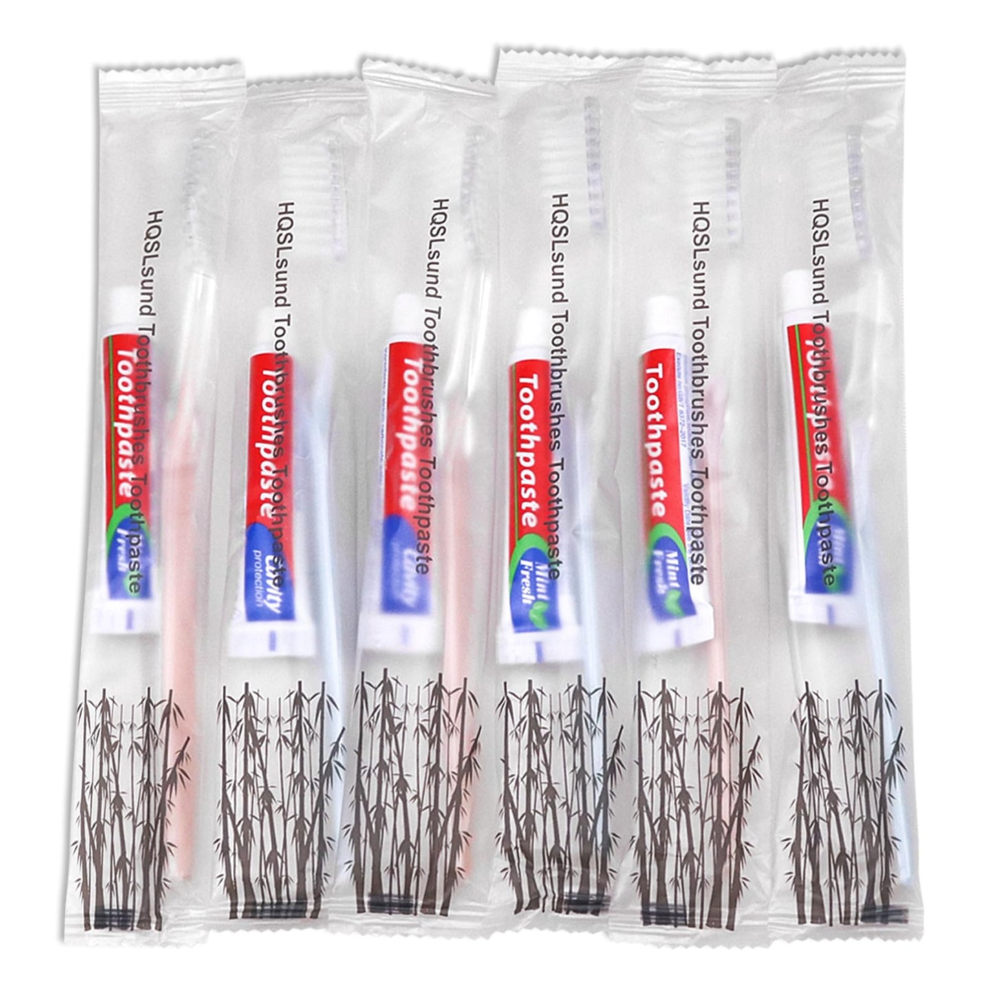 HQSLsund 100 pcs Disposable Toothbrushes with Toothpaste Individually Wrapped, 2 Color Toothbrushes and Toothpaste 10g, Bulk Toothbrushes Toothpaste for Homeless,Airbnb,Hotel