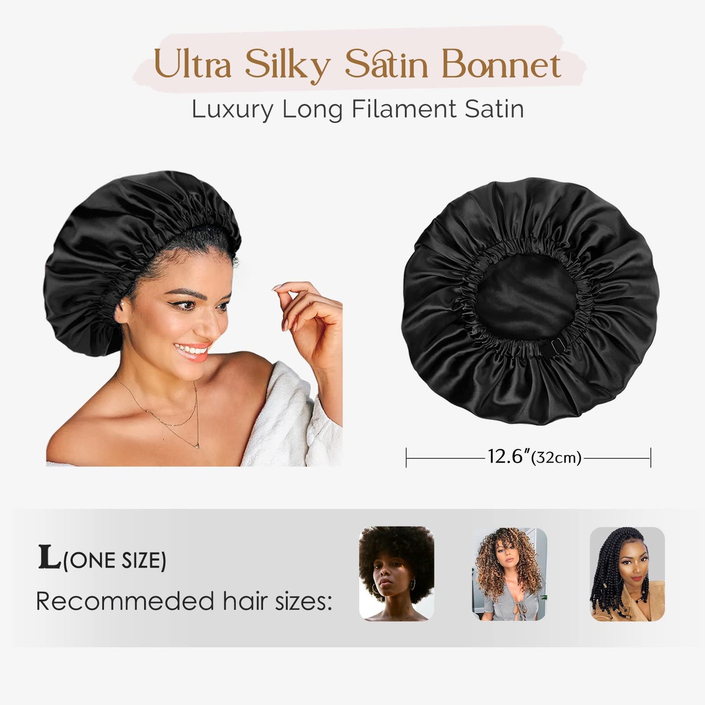 YANIBEST Silk Bonnet for Sleeping Satin Bonnet Hair Bonnets for Black Women and Men Double Layer Ajustable Bonnet for Curly Braids Hair