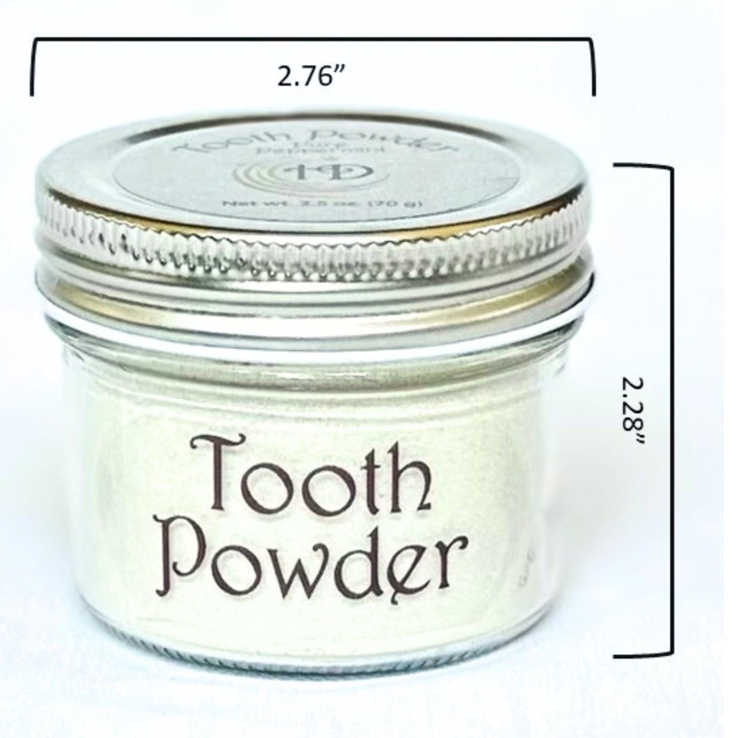 HOMESTEADER'S DREAM - Pure All-Natural Flouride Free Toothpaste Powder | Mineral Bentonite Clay | Cleaning Polishing | Organic Peppermint Cinnamon Clove | Glass Jar (Peppermint, 2.5 oz, 70g)