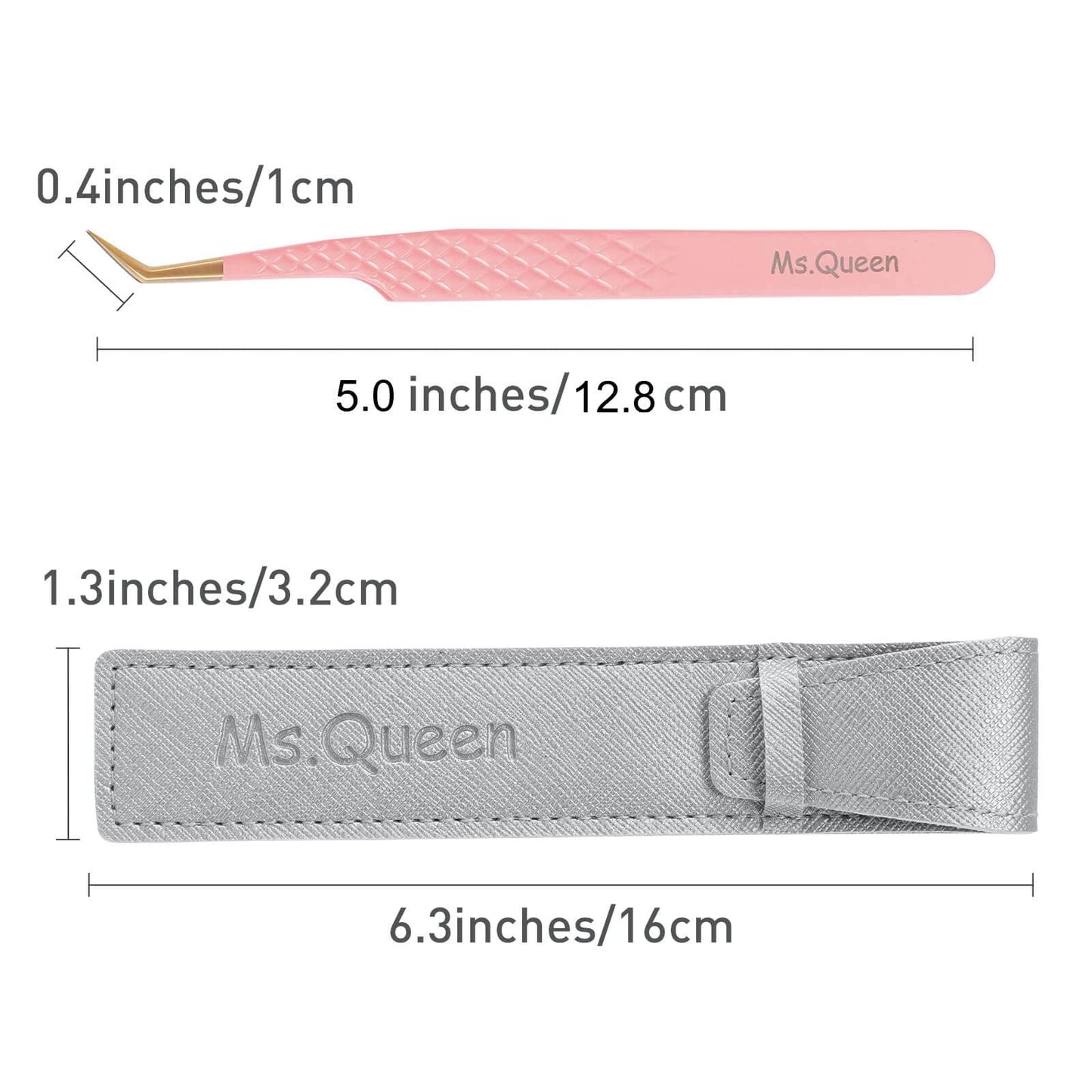 Ms.Queen 45 Degree Tweezers for Lash Extensions,Precision Fiber Tip Eyelash Tweezers for Volume Eyelash Extensions