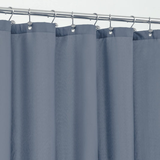 ALYVIA SPRING Blue Fabric Shower Curtain Liner Waterproof - Soft & Light-Weight Cloth Shower Liner with 3 Magnets, Hotel Quality & Machine Washable - Standard Size 72x72, Stone Blue