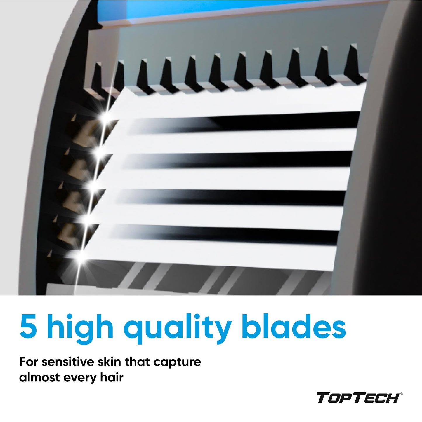 TopTech PRO 5 Razors for Men Trio Set - Manual Shaving Razors & Refills - 30 Count Pack (3 Handles + 27 Replaceable Cartridges) - 5-Blades Technology - Soft Shave & Sharp Blades - Great Refill Price