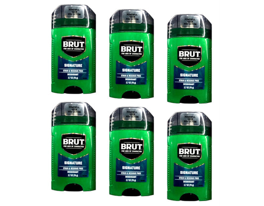 BRUT Antiperspirant & Deodorant Wide Stick 2.7 Ounce (6)