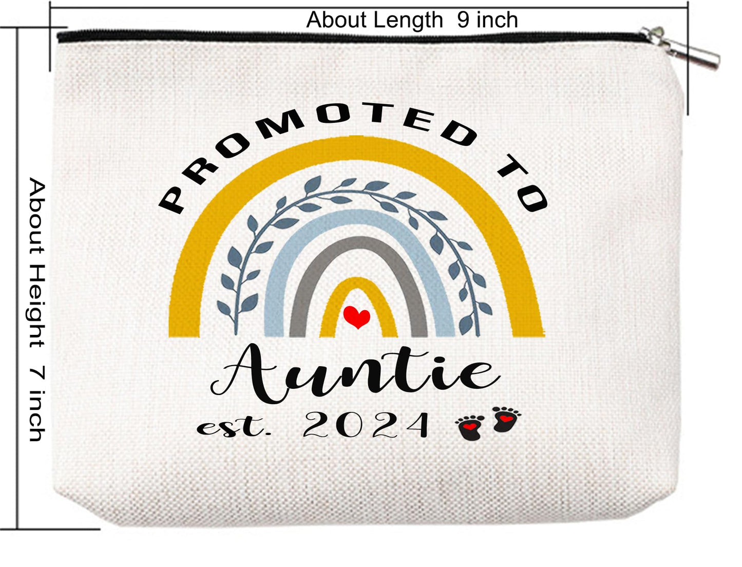 Qsavet New Aunt Gifts 2024, Promoted To Auntie 2024, Pregnancy Announcement Idea New Auntie Gifts, New Auntie Gifts First Time From Sister, Aunt To Be Gifts, Makeup Bag Cosmetic Bag For Aunt 2024