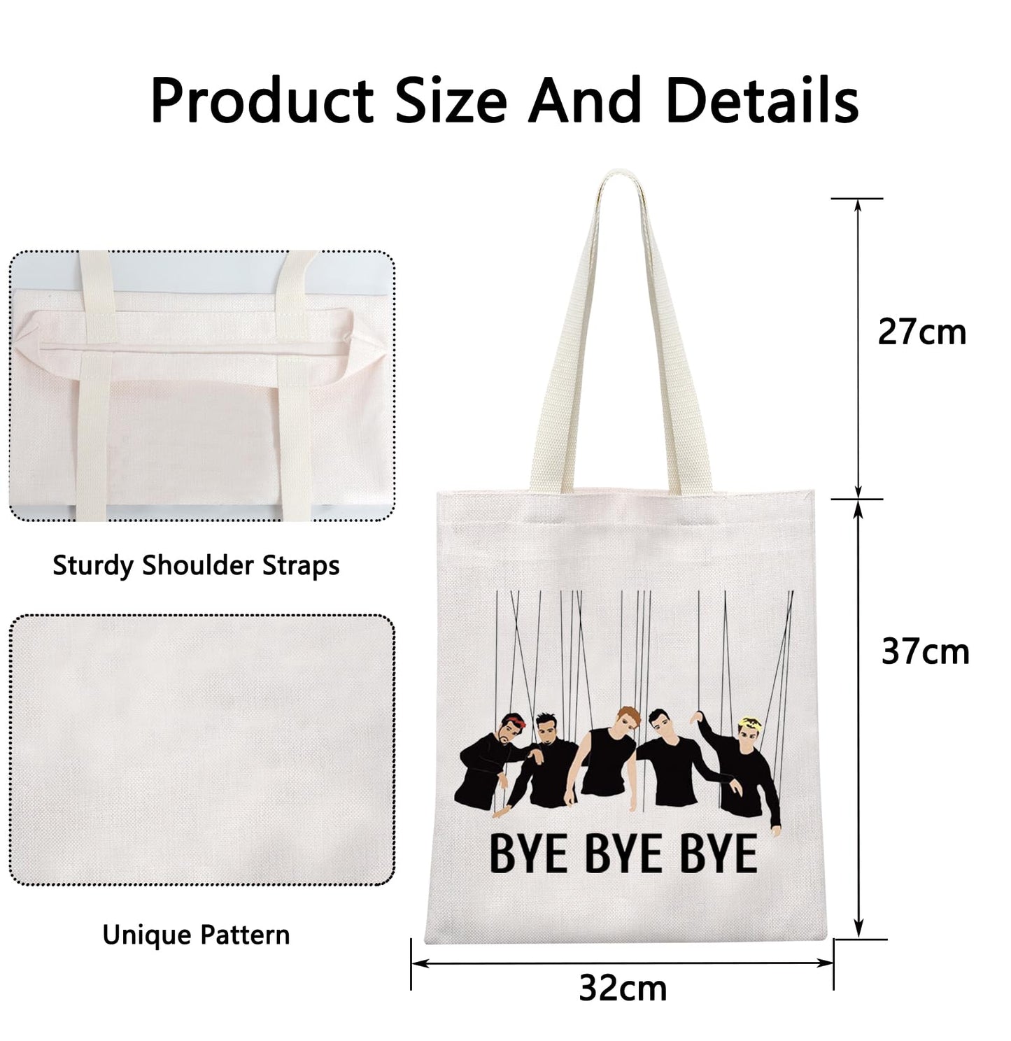 POFULL Music Band Gift for Best Friend Boy Band Gift Concert Gift for Fan Music Lover Gift (BYE TOTE BAG)