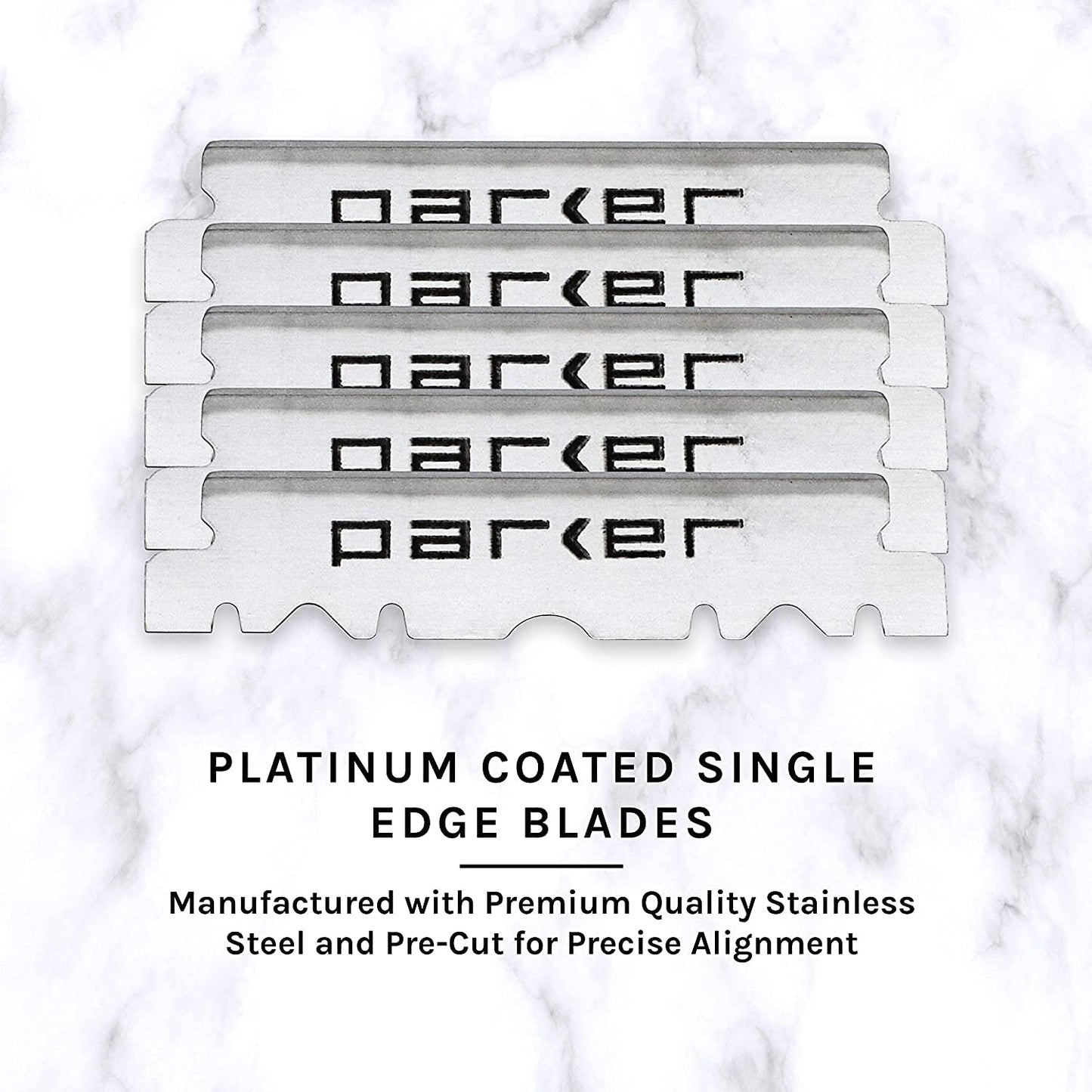 Parker Premium Platinum 1/2 Blades, 200 Count **, For Professional Barber Razors, Shavette Razors and Disposable Blade Straight Razors that accept Half of a Double Edge Razor Blade