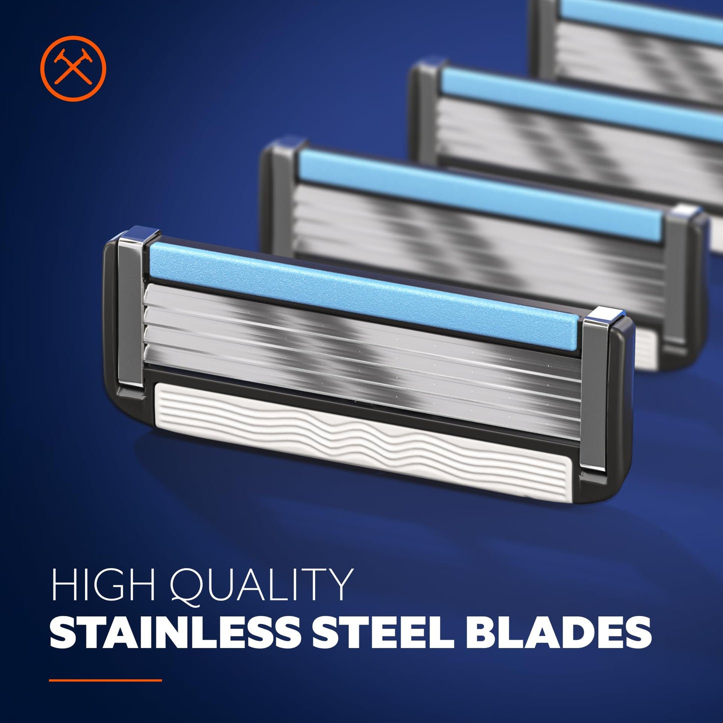 Dollar Shave Club | 4 Blade Razor Refills (16 Pack) | Swift Rinse Blades for Longer and Thicker Hair