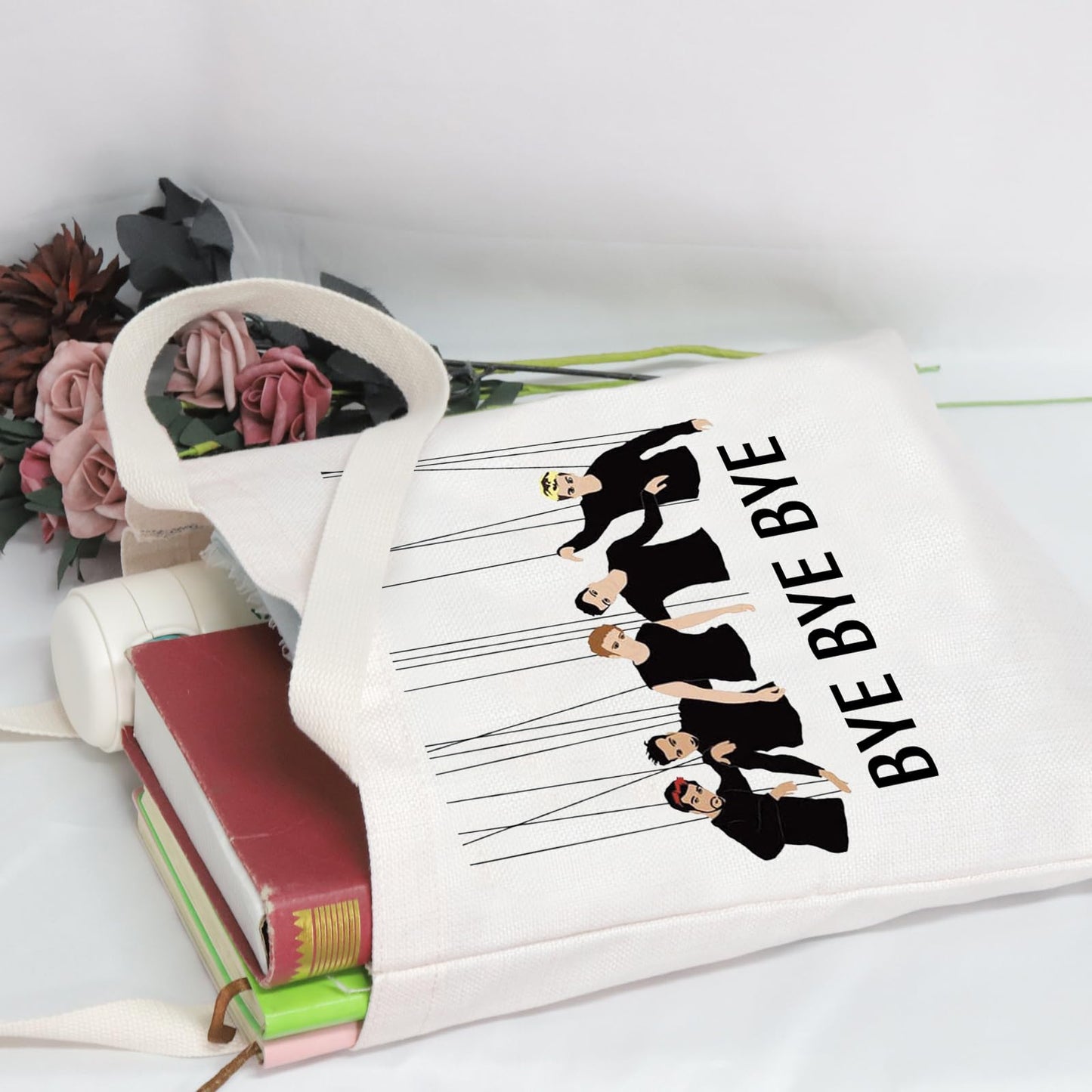 POFULL Music Band Gift for Best Friend Boy Band Gift Concert Gift for Fan Music Lover Gift (BYE TOTE BAG)