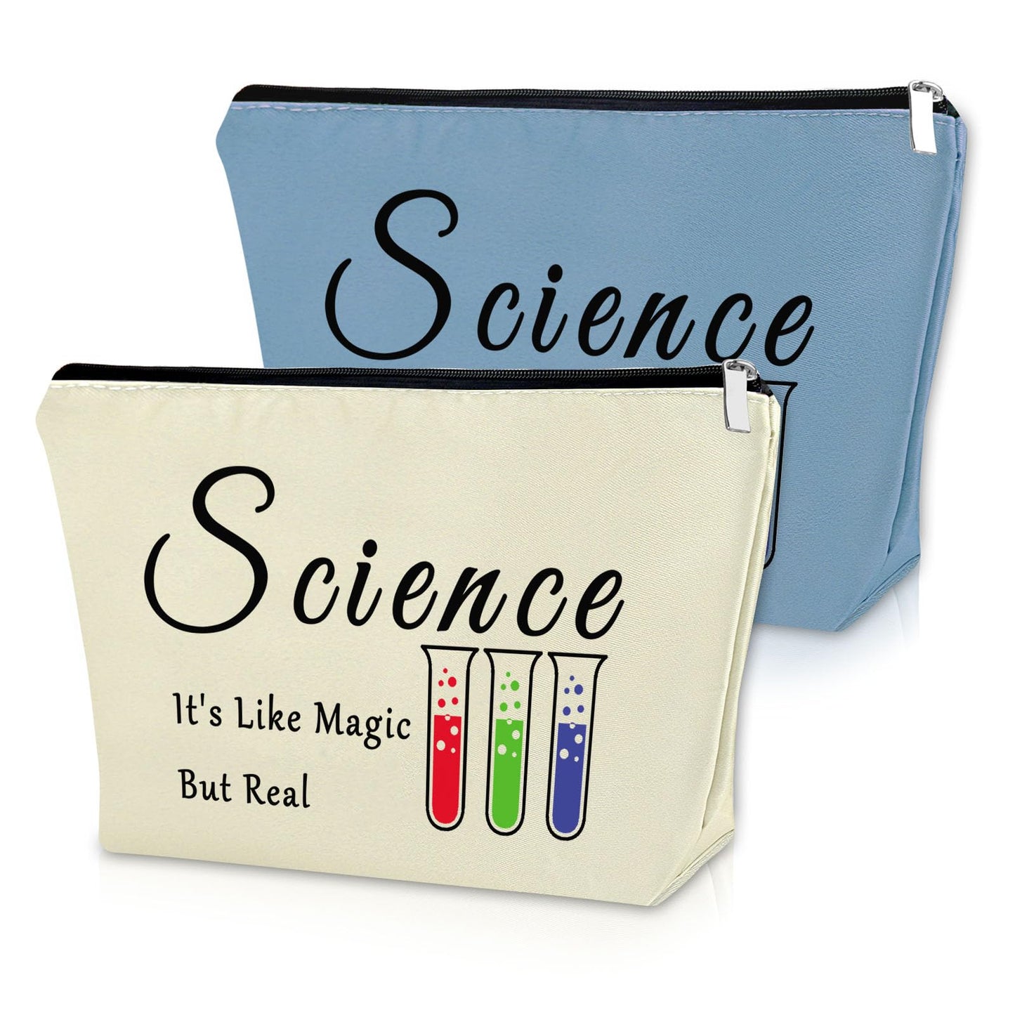 Sazuwu 2PCS Scientist Gifts for Women Makeup Bag Science Lovers Gifts Ideas Science Themed Gifts for Children Cosmetic Bag Science Teacher Gifts for Adults Birthday Christmas Gifts Travel Pouch