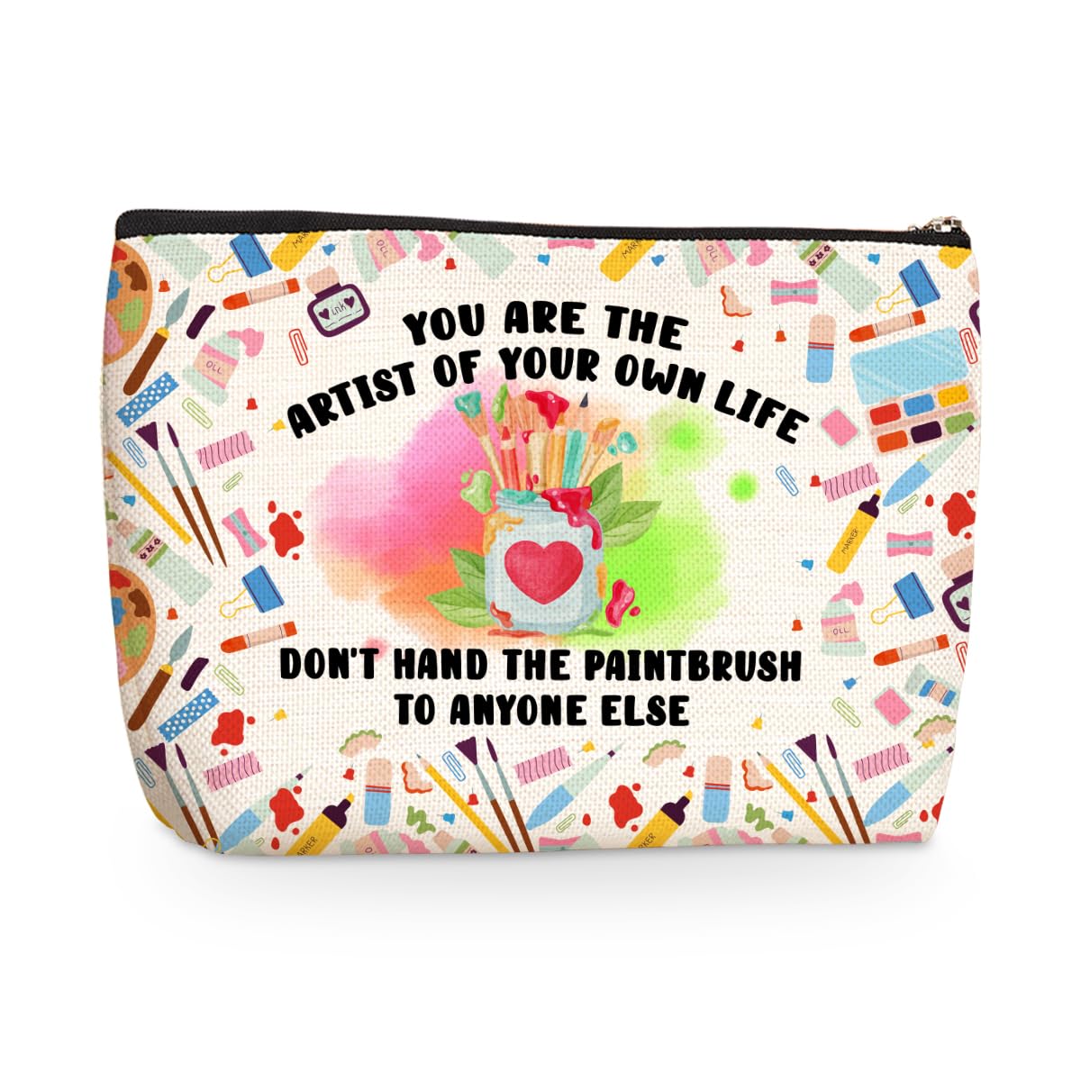 Motivational Art Gifts Makeup Bag Inspirational Art Teacher Gifts Cosmetic Travel Bag Teacher Birthday Gifts Toiletry Bag Skincare Bag Positive Affirmations Christmas Appreciation Gifts for Artists