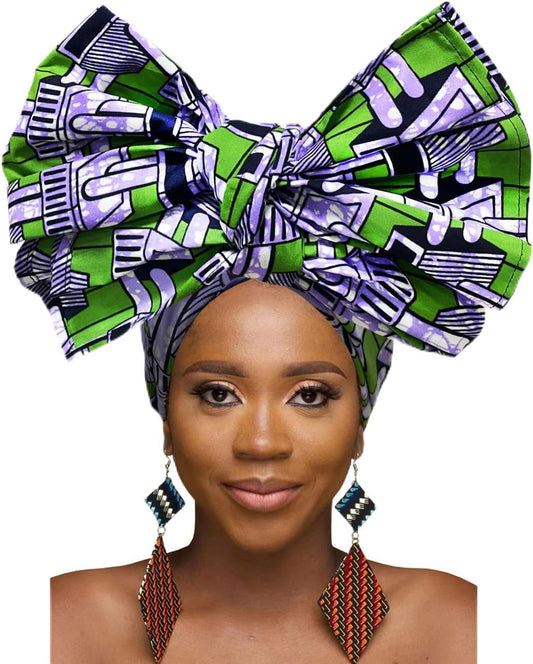 DOAFRIAFRI African Print Head Wrap Ankara Style Turban Kente Headband Scarf (A27)