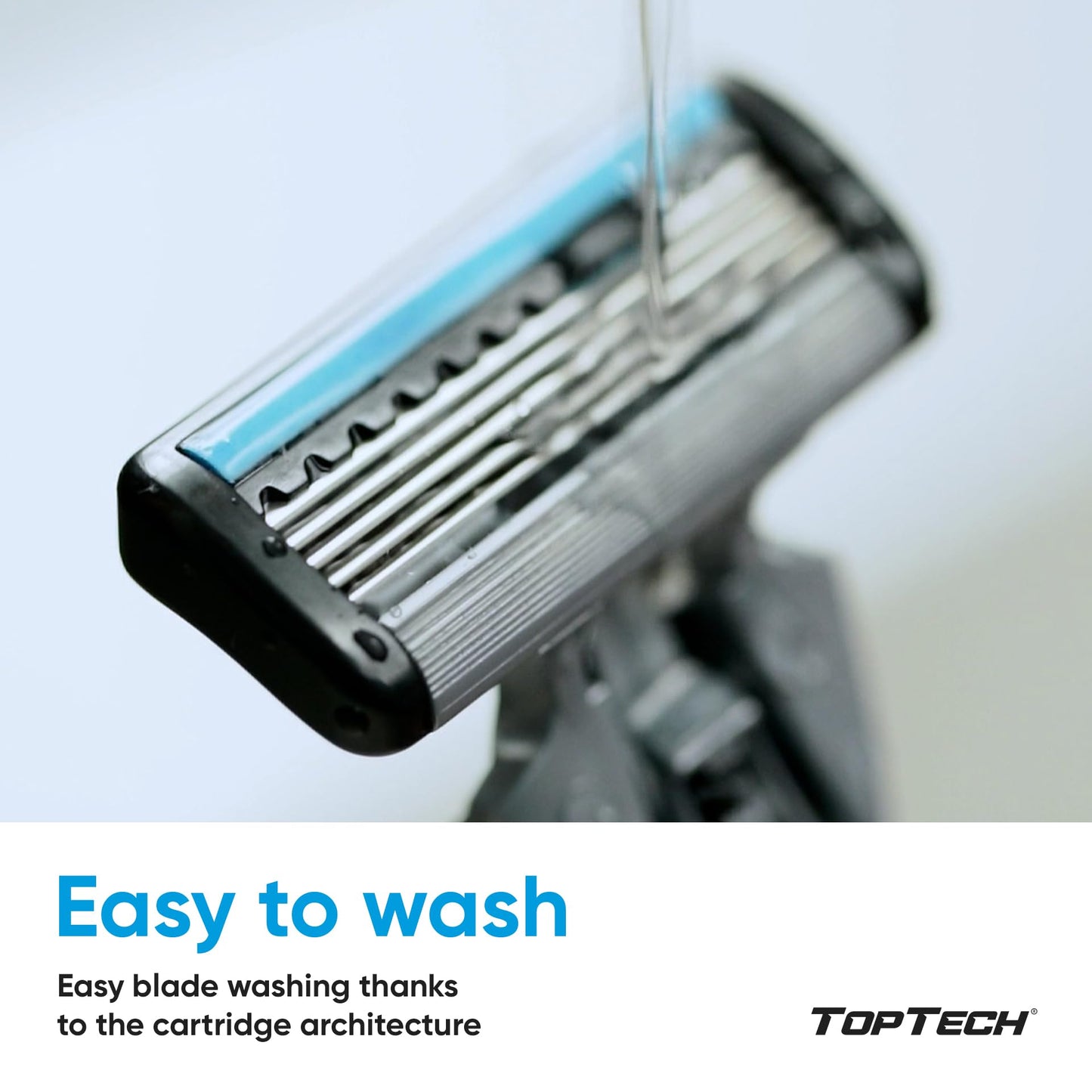 TopTech PRO 5 Razors for Men Trio Set - Manual Shaving Razors & Refills - 30 Count Pack (3 Handles + 27 Replaceable Cartridges) - 5-Blades Technology - Soft Shave & Sharp Blades - Great Refill Price