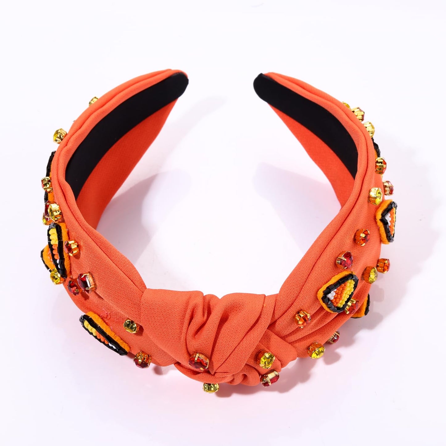 MOLOCH Halloween Headband Spooky Pumpkin Candy Corn Knotted Headband Crystal Headband Halloween Costume Hair Accessories