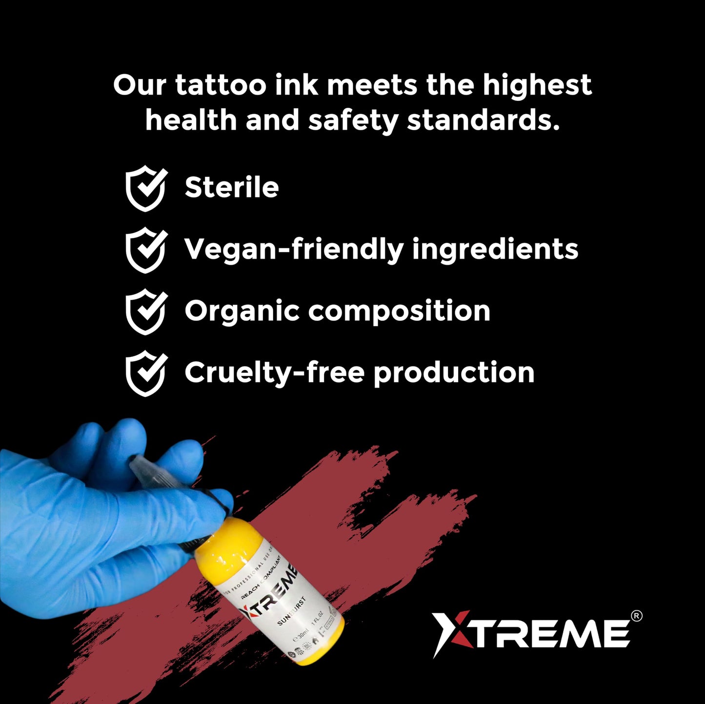 Xtreme Tattoo Ink, Versatile Medium Viscosity for Precision Tattooing, Rich Hue, Quick Healing, Acrylic-Free, Water Based, Highest Safety Standards - Ready-to-Use Tattoo Ink (Fast Orange, 2 oz)