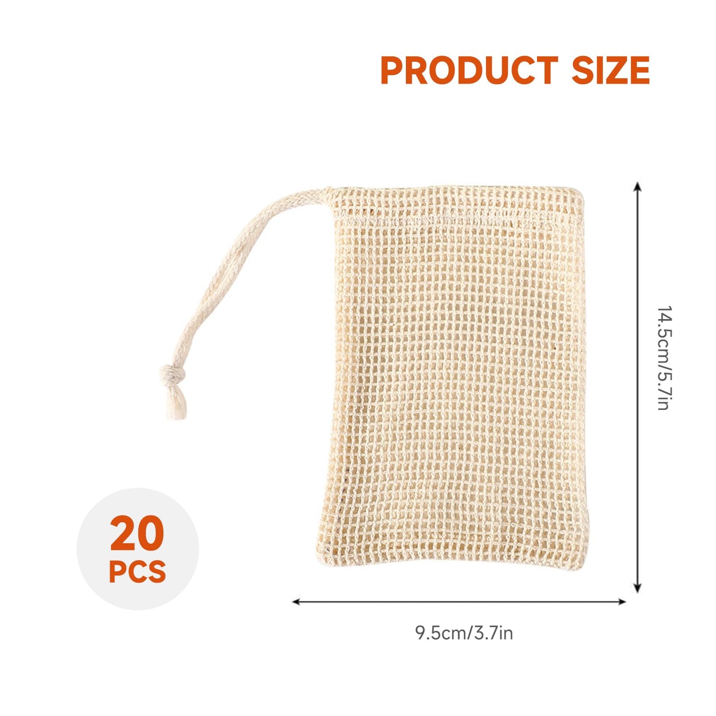 20 Pack Soap Saver Bag,Soap Bags，Natural Cotton Linen Soap Saving Bags Mesh Plastic Free Exfoliating Foaming And Drying Shower Soap Holderr (Cotton and linen)