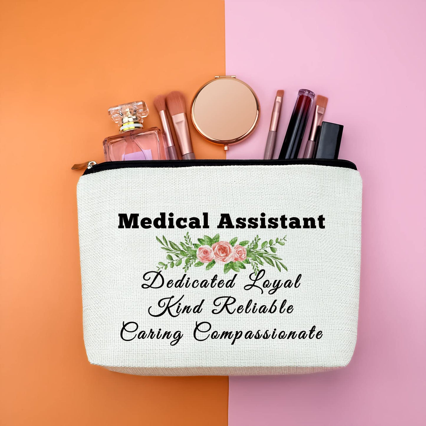 Gfhzdmf Medical Assistant Gift Thank You Gift for Medical Assistant Women Makeup Bag Thanksgiving Christmas Gift for Doctor Assistant Gift for Medical Assistant Nurse Cosmetic Bag MA Gift for Nurses