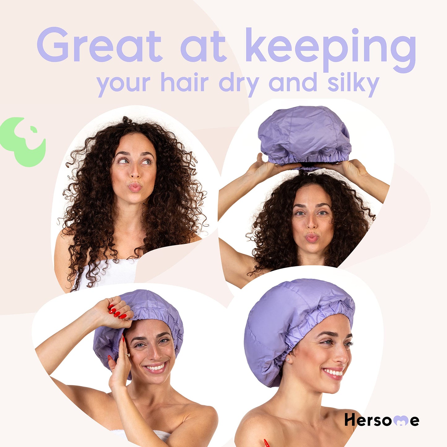 Premium Shower Cap for Women - 1000+ Showers, 100% Waterproof, Double-Sided, Large Shower Cap For Long Hair & Great For Curls (Anti-Frizz Terry Cloth Lining) Turquoise.