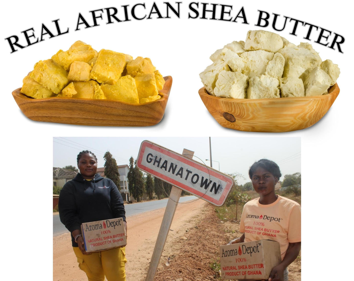 Raw African Shea Butter 8 oz. Container Ivory/White Grade A 100% Pure Natural Unrefined Fresh Moisturizing. Ideal for Dry and Cracked Skin. Can be use in Body, Hair and Face. (2 PACK)