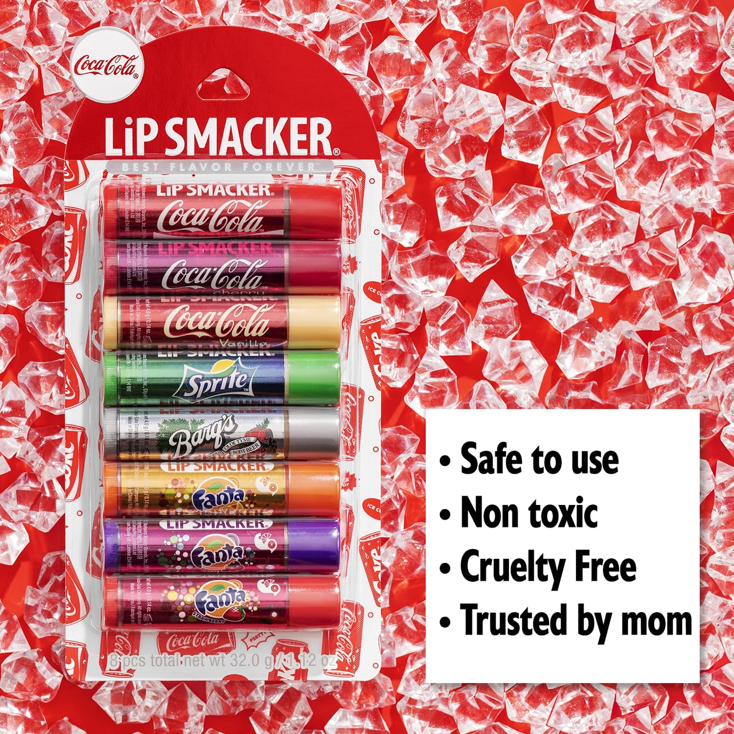 Lip Smacker Coca-Cola 8 Flavored Balms & Cotton Candy Lip Balm Bundle