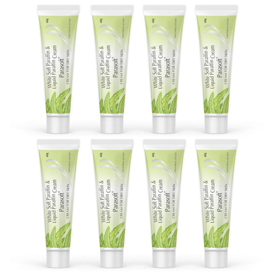 Parasoft Cream for Dry & Dehydrated Skin Intense Moisturizer Nourishing Cold Cream & Winter Cream with Goodness of Aloe vera for both Men & Women - 60GM (Pack of 8)