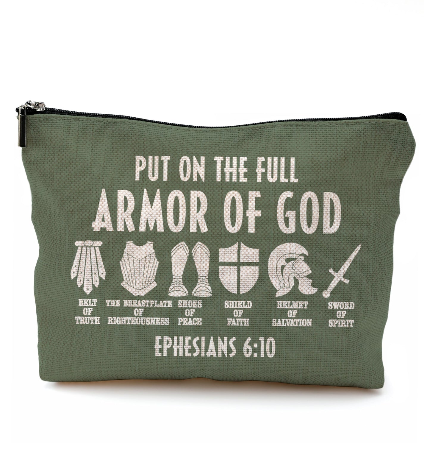 QGFM Christian Gifts for Women,Christian Makeup Bags for Women,Bible Verse Makeup Bag With Zipper,Put On The Full armor Of God Cosmetic Bag