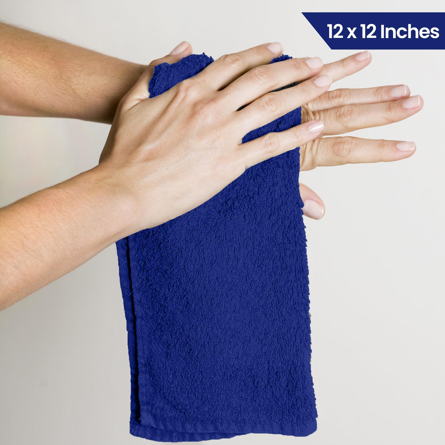 Utopia Towels 24 Pack Cotton Washcloths Set - 100% Ring Spun Cotton, Premium Quality Flannel Face Cloths, Highly Absorbent and Soft Feel Fingertip Towels (Royal Blue)