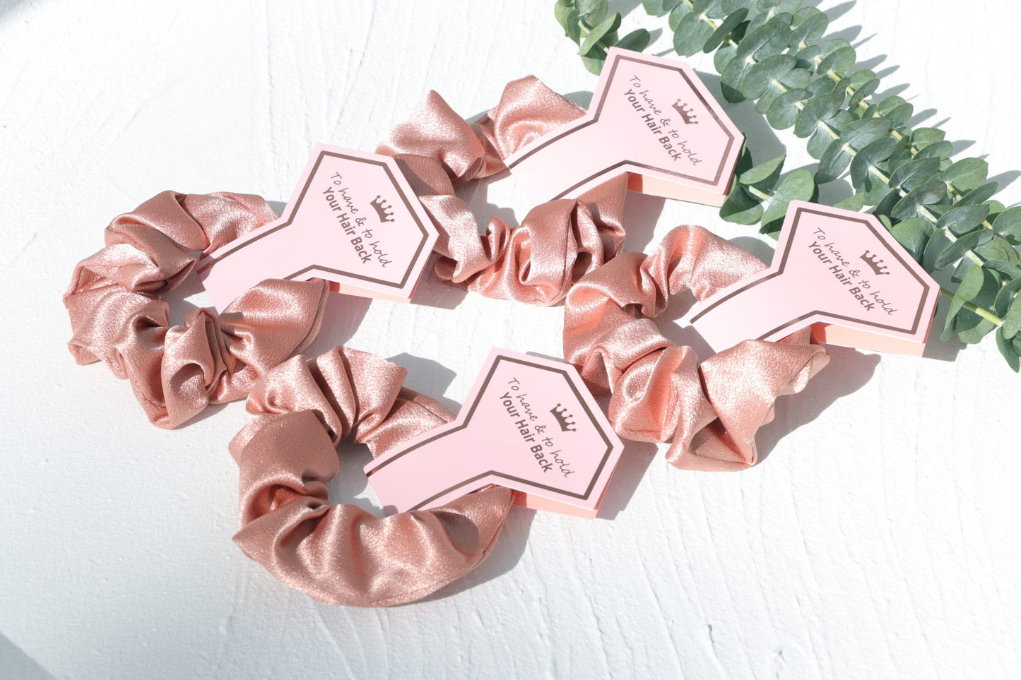 EOLUCC 8 PACK Bridesmaid Proposal Gifts Bridesmaid Scrunchies Hair Ties Bachelorette Party Favors Bridesmaid Gift for Bridal-Rose & White